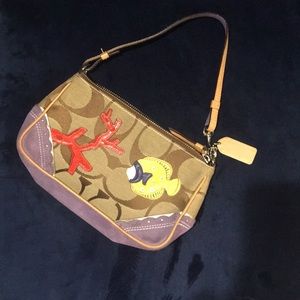 Authentic Coach small Demi Pouch with Fish/Coral